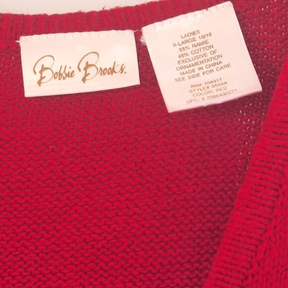 Vintage Bobbie Brooks Christmas Sweater Vest Skiing Snowmen Women's size XL - Picture 2 of 16